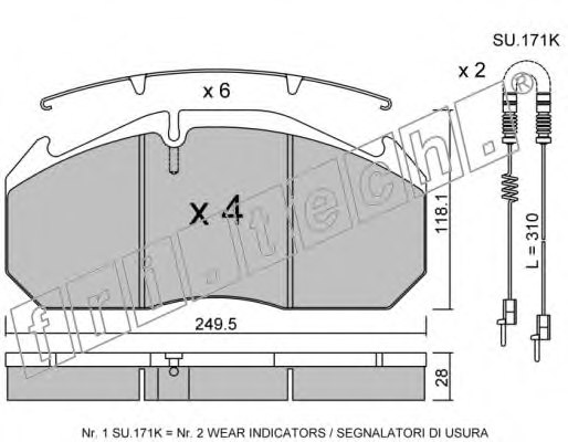fri.tech. 602.0W Brake Pad Set, disc brake